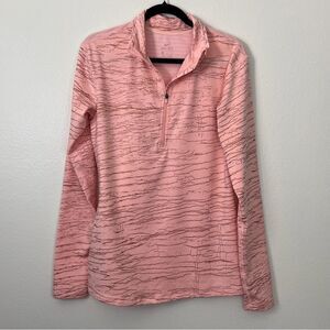 NIKE PRO SHIRT JACKET WOMENS XL PINK 1/3 ZIP DRI-FIT CRACKLE POPOVER Slim